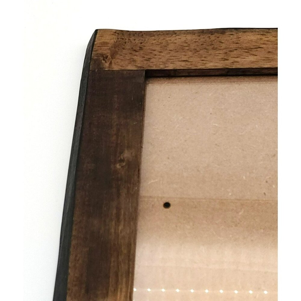 Solid Wood Picture Frame 13x10.5 Vintage Rustic Mission Style Heavy Wood Frame - Picture 3 of 10